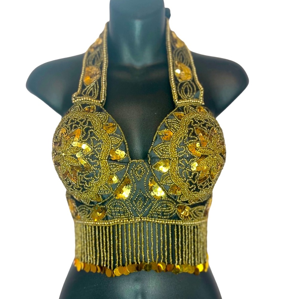 Black And Gold Belly Dance Bra